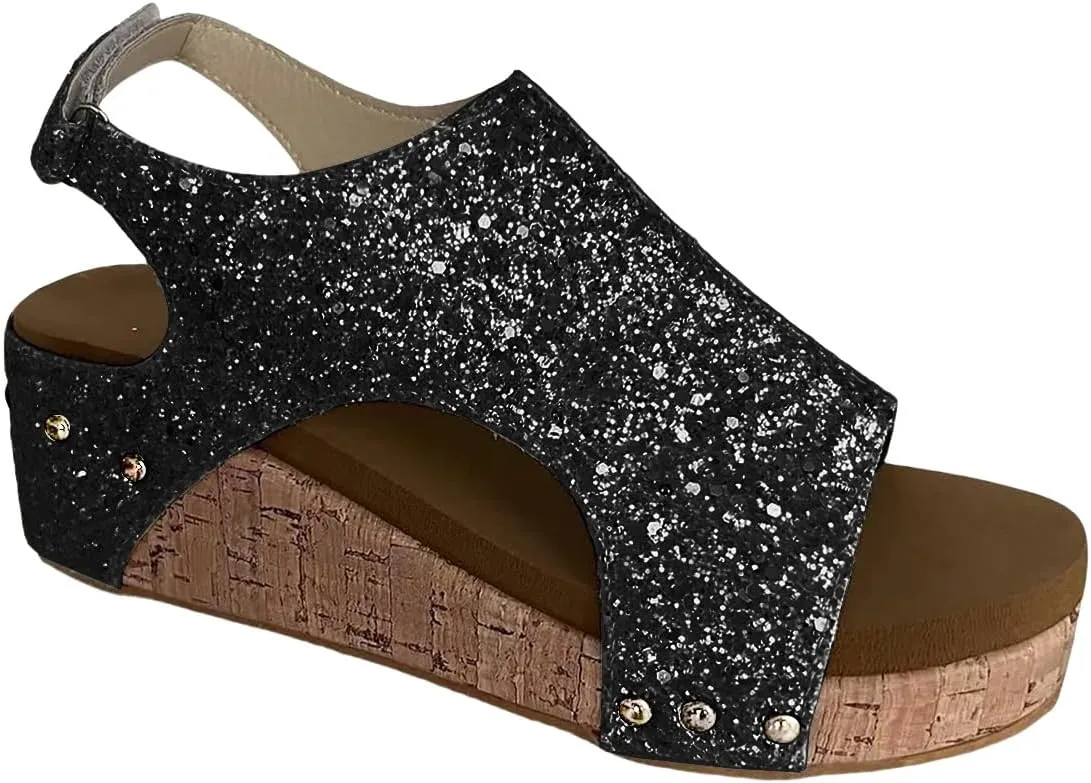 Kubbon Womens Casual Wedges Platform High Heel Orthopedic Sandals Dressy Buckle Ankle Strap Open Toe Sandles with Arch Support 2025 Fashion Shoes