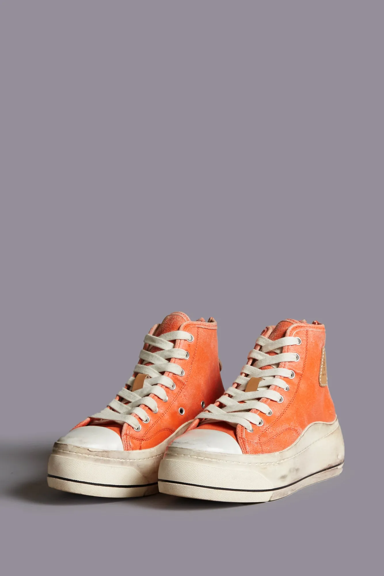 KURT HIGH TOP SNEAKER - ORANGE / LIGHT BLUE