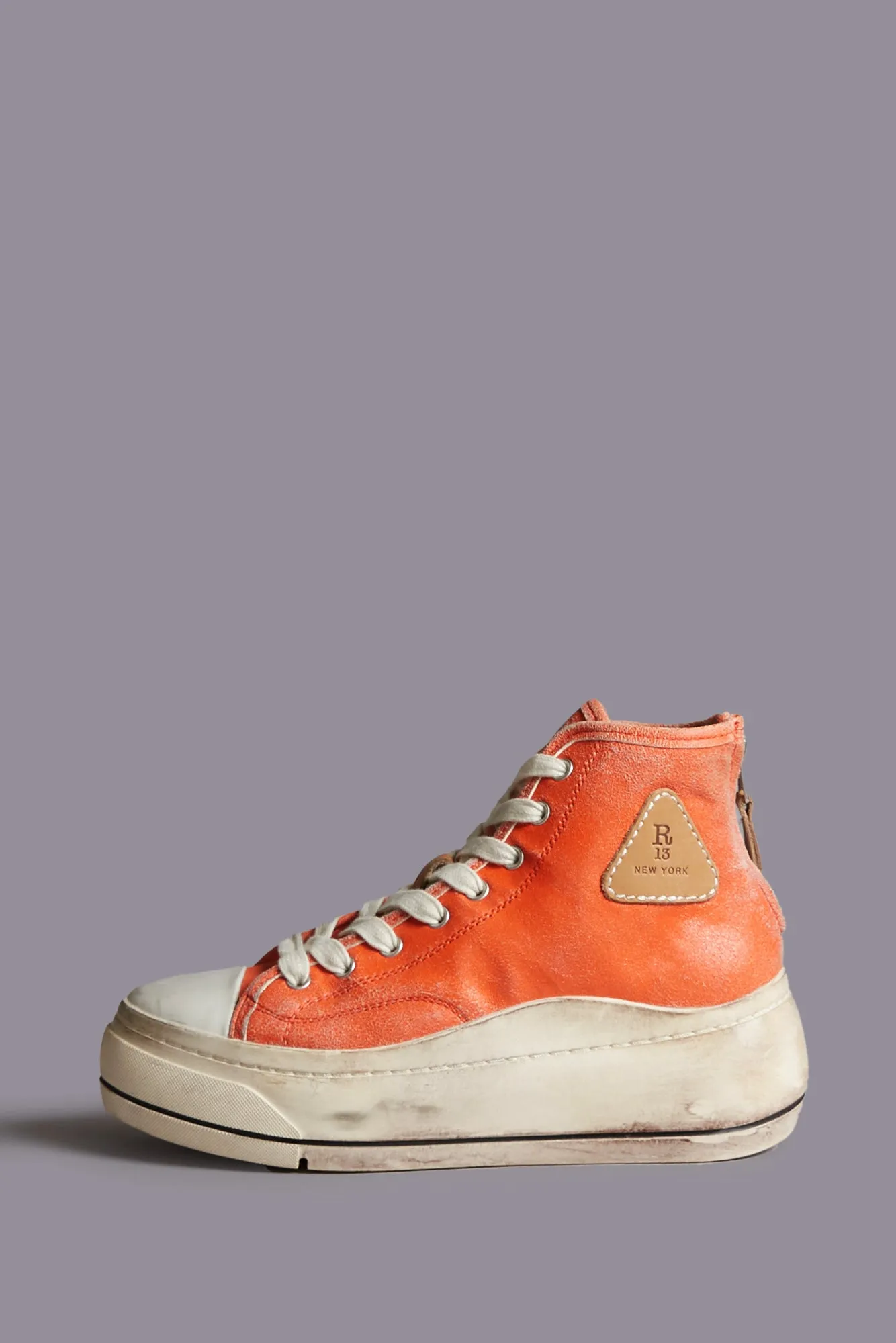 KURT HIGH TOP SNEAKER - ORANGE / LIGHT BLUE