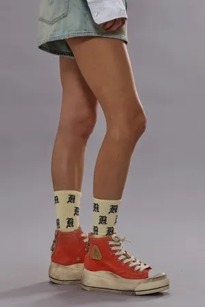 KURT HIGH TOP SNEAKER - ORANGE / LIGHT BLUE