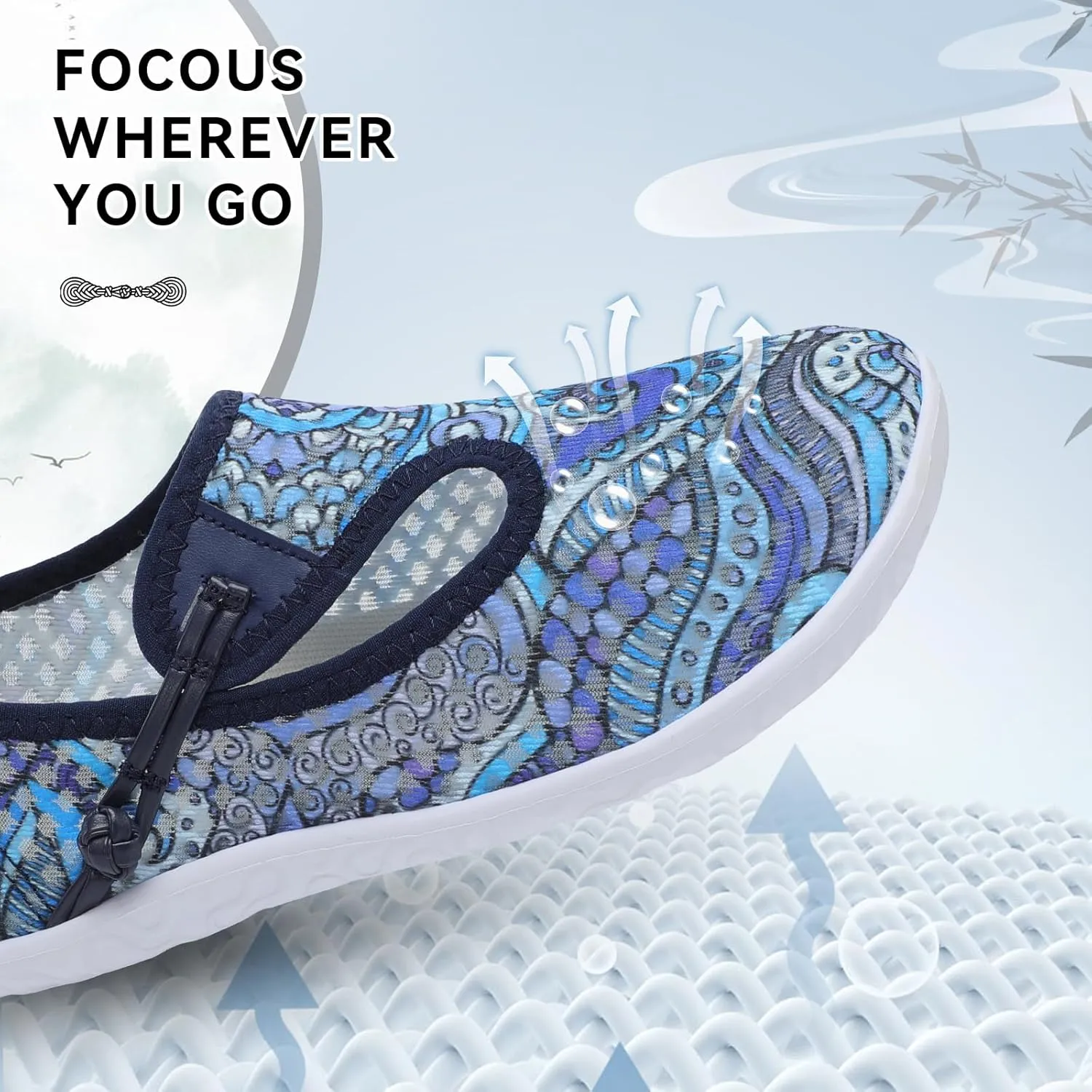 L-RUN Womens Mens Water Shoes Barefoot Aqua Socks Quick-Dry Non Slip Shoes for Beach Swim Pool River Boating Surf Yoga