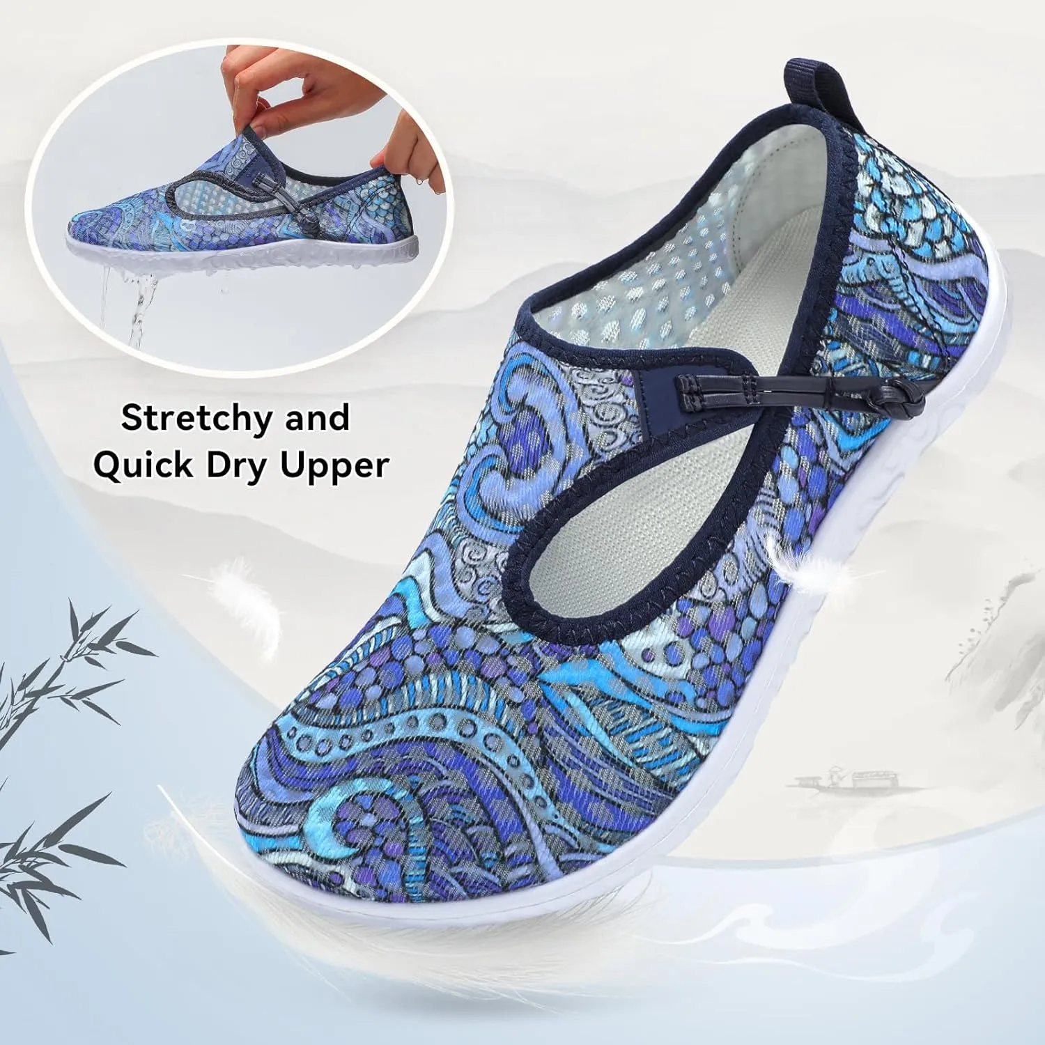 L-RUN Womens Mens Water Shoes Barefoot Aqua Socks Quick-Dry Non Slip Shoes for Beach Swim Pool River Boating Surf Yoga