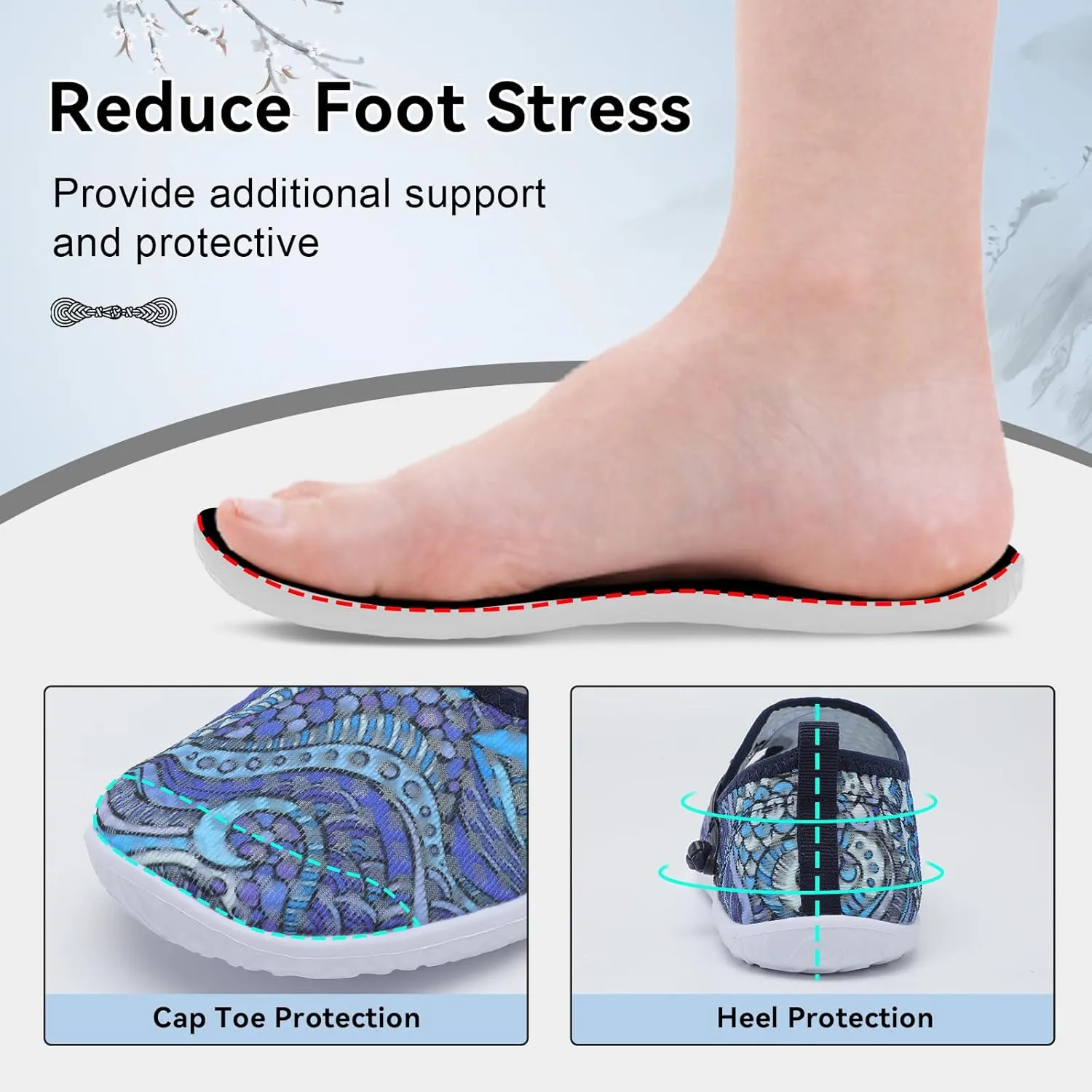 L-RUN Womens Mens Water Shoes Barefoot Aqua Socks Quick-Dry Non Slip Shoes for Beach Swim Pool River Boating Surf Yoga