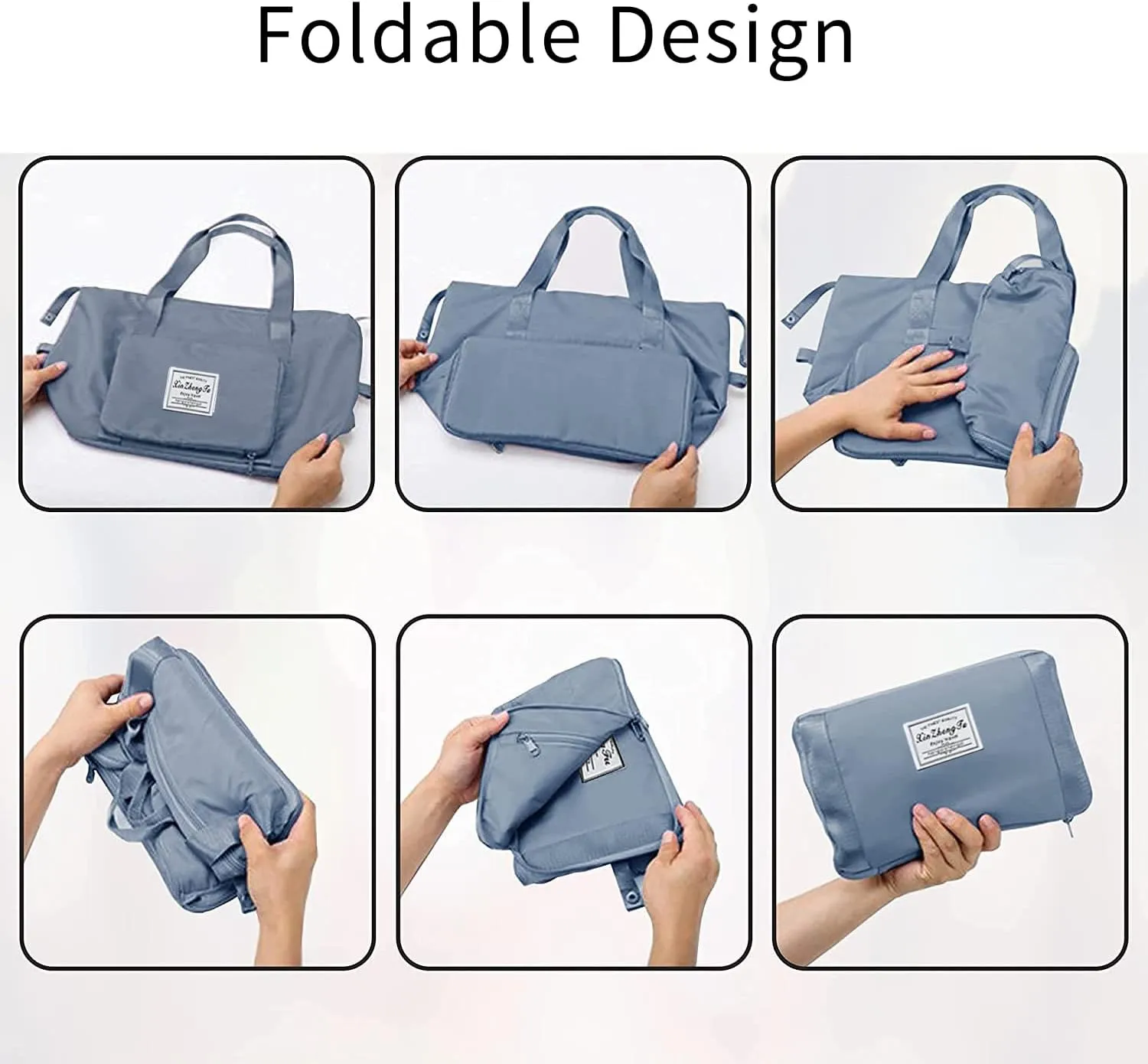 Large Capacity Foldable Travel Bag, Expandable Waterproof Carry on Bag, Dry and Wet Separation Spor Duffel Bags
