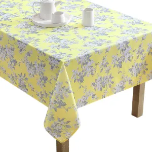 Laura Ashley Decorative Tablecloth, Wrinkle and Stain Resistant, Spillproof Water Repellent, Easy Care Washable Polyester Fabric for Dining, Kitchen, Holiday and Party, 60" x 84", Apple Blossom