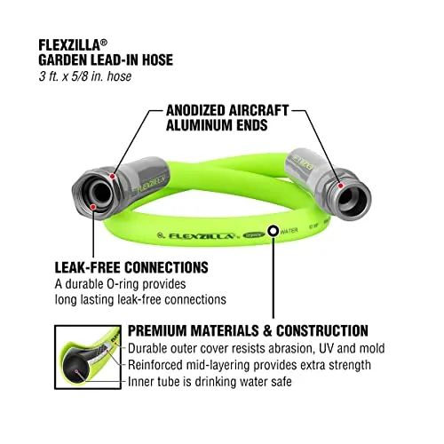 Lead in Hose, 3' (feet), ZillaGreen
