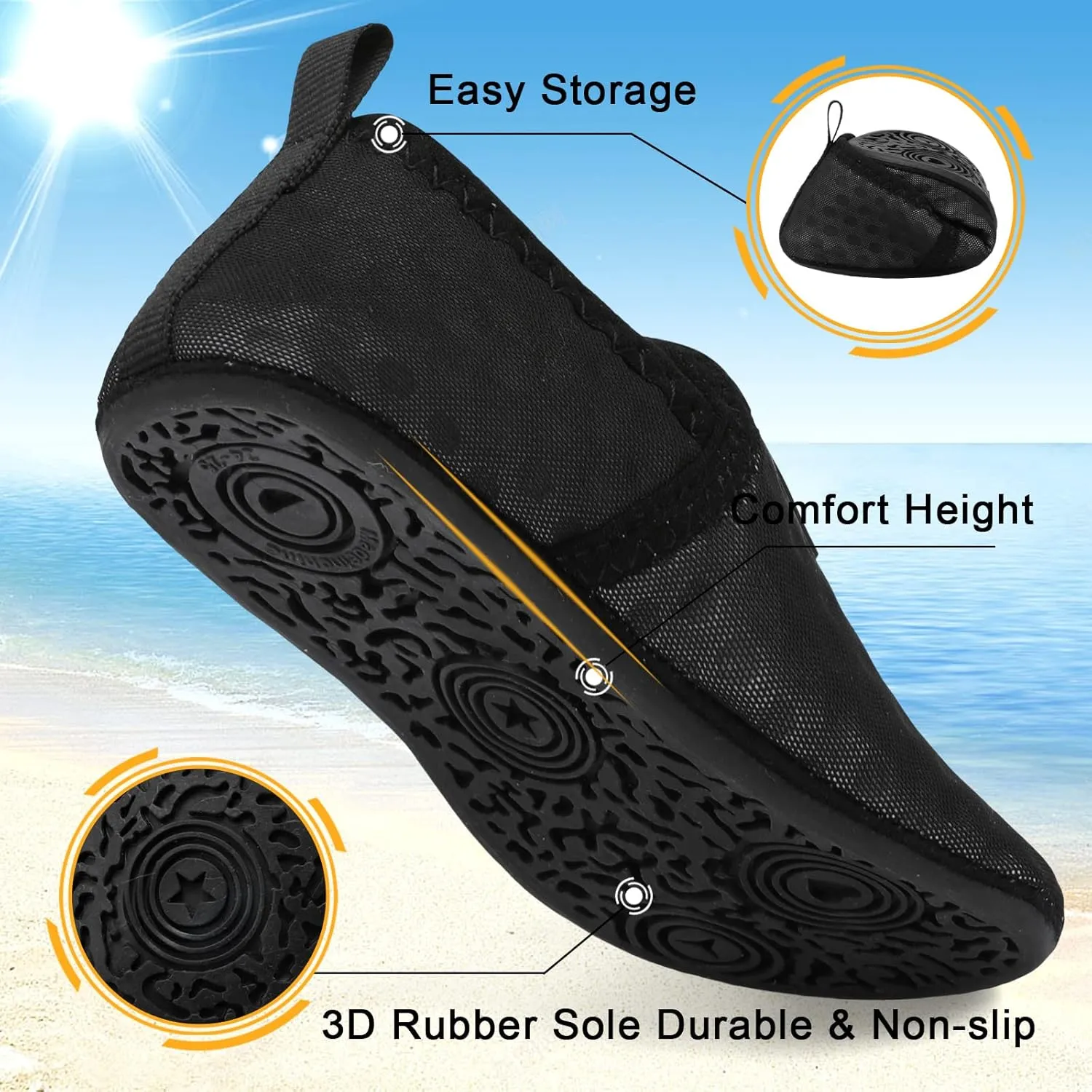 Lefflow Toddler Water Shoes Kids Quick Dry Beach Swim Socks Shoes Baby Non Slip House Slippers