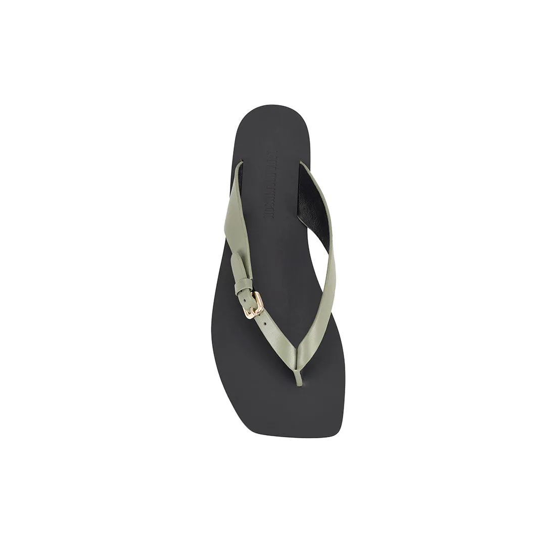 Lesley Flat Olive Leather