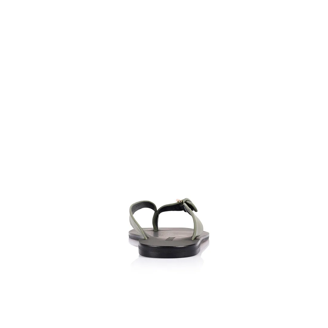 Lesley Flat Olive Leather