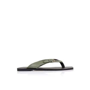 Lesley Flat Olive Leather