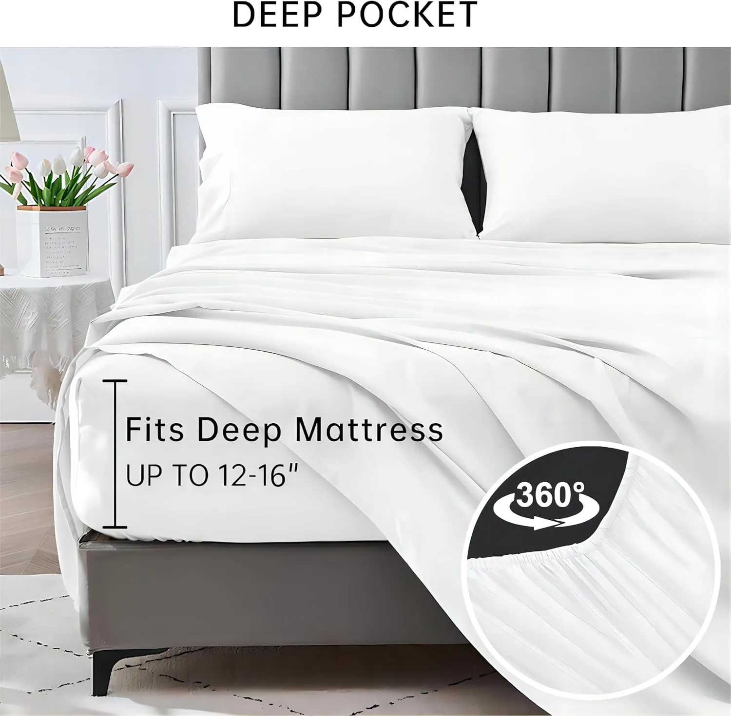 Lightning Sheets Twin Size Bed Set, Dynamic Storm Blue Sheet Set, Soft Microfiber Bedding 4 Piece 16 Inch Deep Pocket Fitted Sheet, Flat Sheet & 2 Pillow Cases