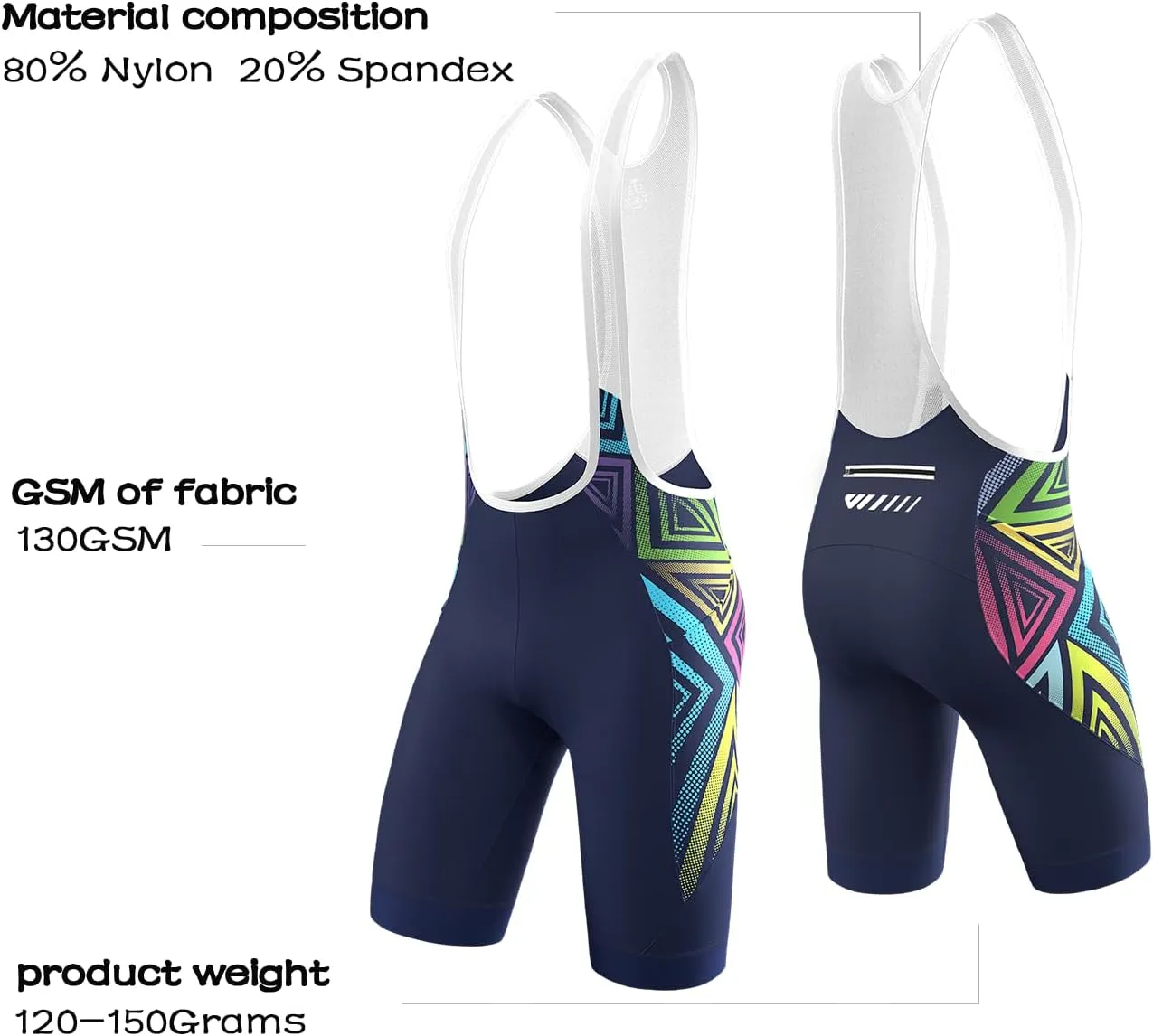 Logas Cycling Bib Shorts Men Cycling Shorts with Shoulder Straps Bike Biking Bibs with 4D Padding Breathable Quick-Dry