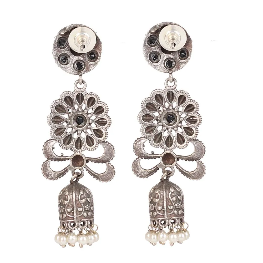 Long Jaal Earings With Stones