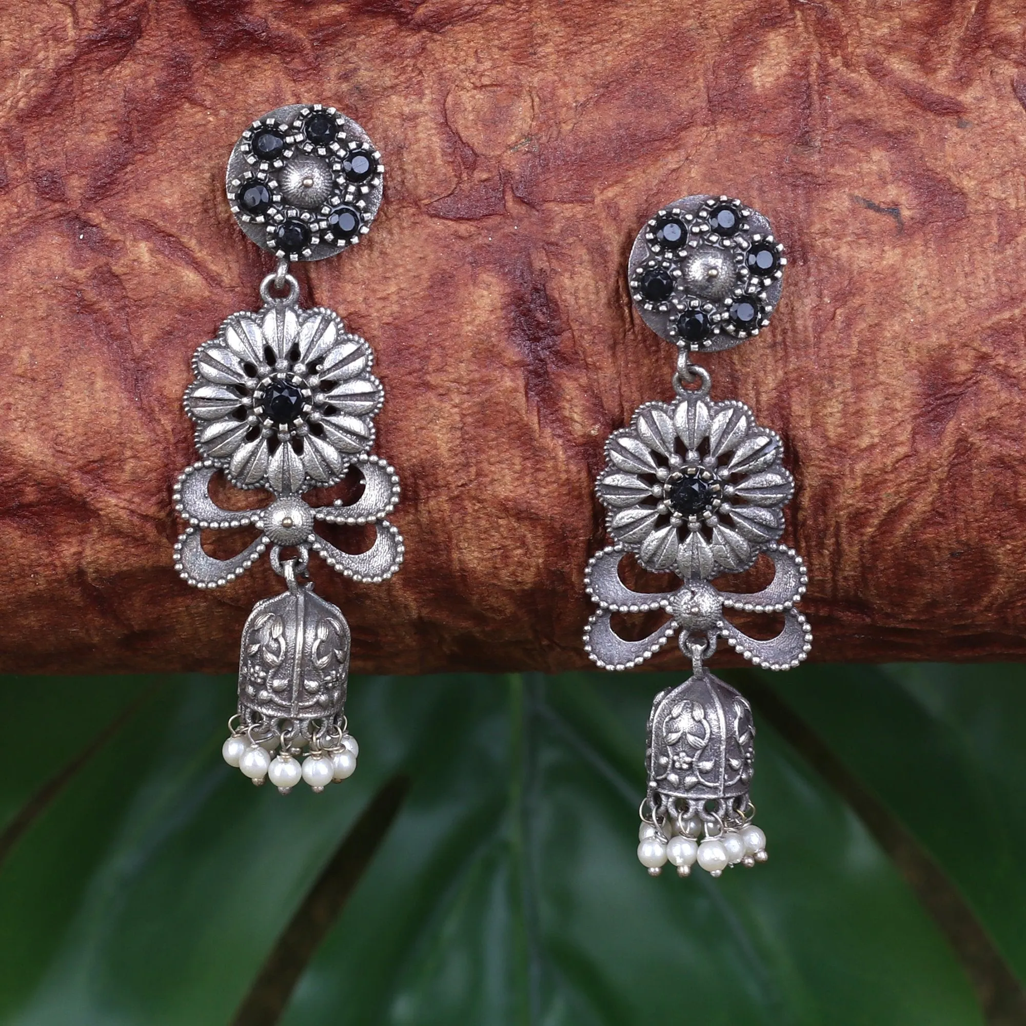 Long Jaal Earings With Stones