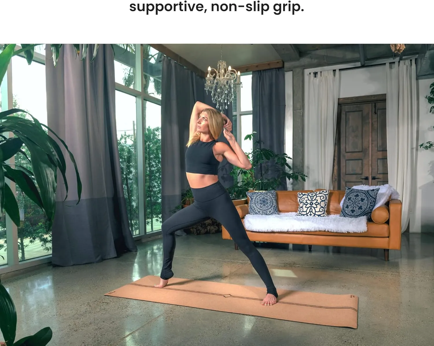 Luxury Cork Yoga Mat - Non Slip, Extra Thick Grip. Thicker, Longer, and Wider for More Comfort and Support. Tough Enough For Hot Yoga. Natural, Non Toxic, and Eco Friendly. Optional Alignment Lines.