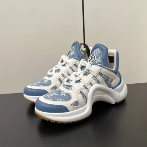 LV Archlight Sneaker 50mm White Mix Light Blue Monogram Jacquard Fabric