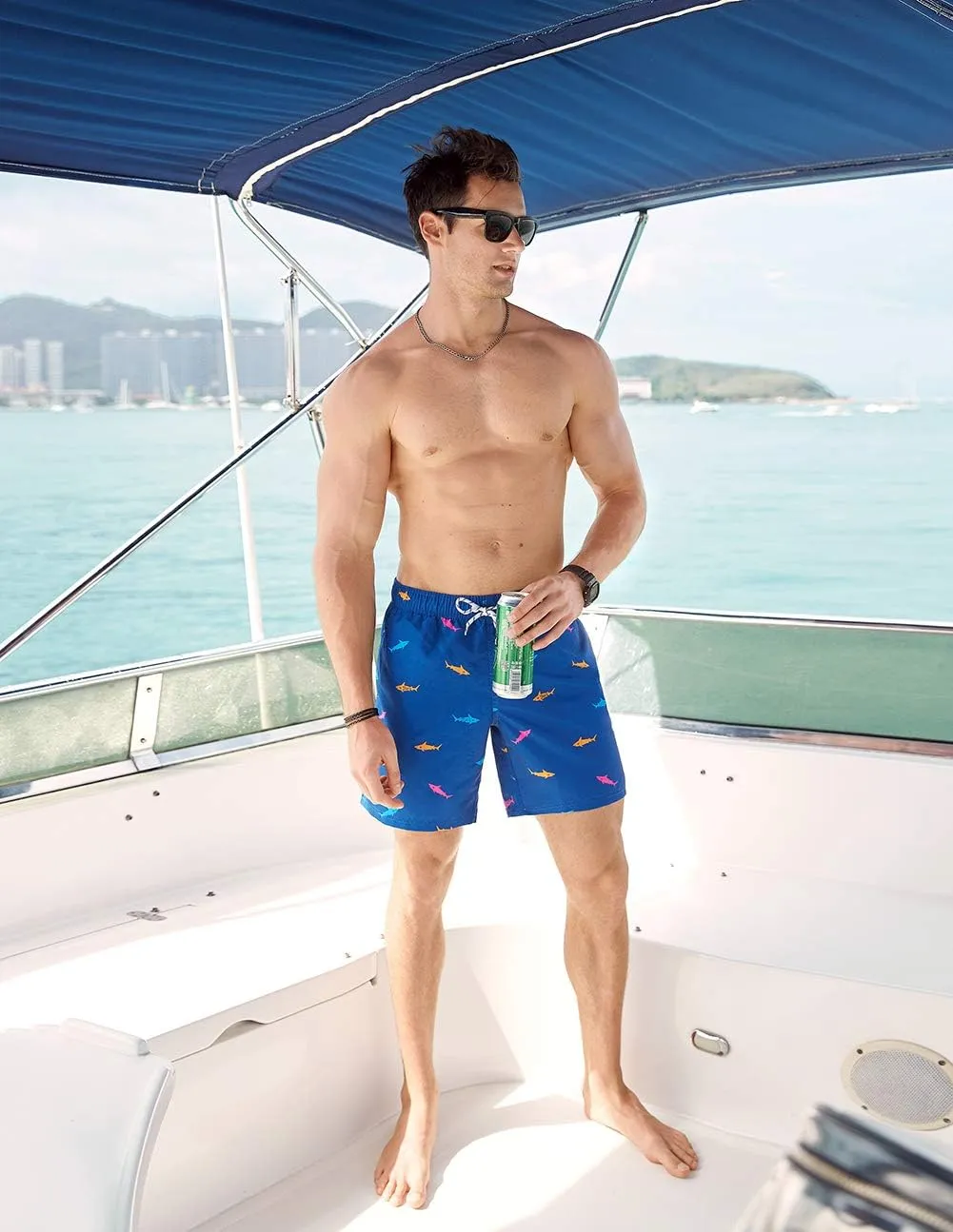 maamgic Mens Slim Fit Swim Shorts Swim Trunks 7 inch Quick Dry Mens Bathing Suits with Mesh Lining