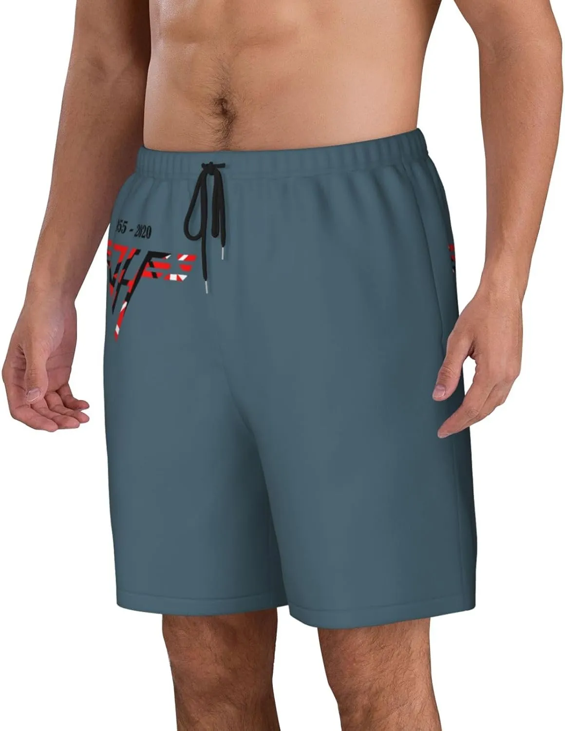 Man's Shorts Bathing for Van.1986 Halen Beach Pants,Summer Breathable Cool Quick Dry Board Shorts Bathing Suit