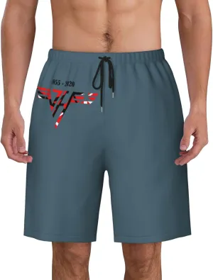 Man's Shorts Bathing for Van.1986 Halen Beach Pants,Summer Breathable Cool Quick Dry Board Shorts Bathing Suit