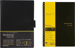 Maruman MNEMOSYNE Monthly Diary Planner 2022 (MND283-22)   Bonus 2023 Refill (MND283-23)   Notebook N195A with a stylish & durable Black PVC Cover, 1 ea (MNDN-22 23-05)