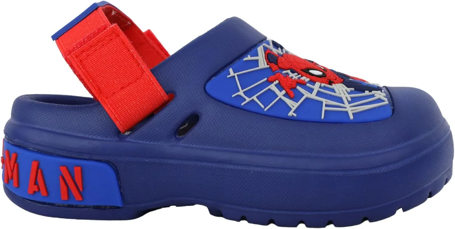 Marvel Spiderman Boys Slip On Clogs Kids Sandals Shoes Sizes 5-13