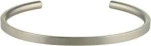 Matte Silver 4mm Wide Court Flat Torc Bangle