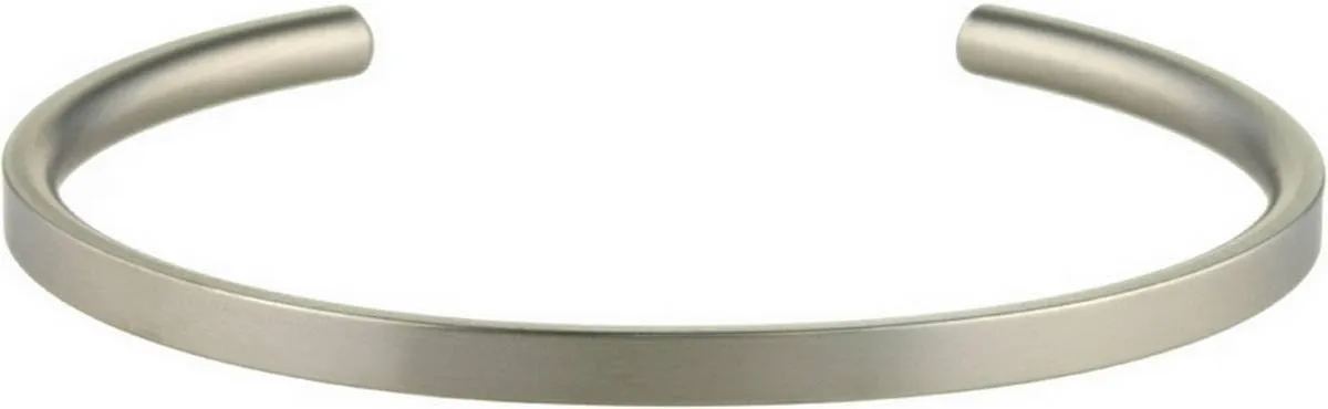 Matte Silver 4mm Wide Court Flat Torc Bangle