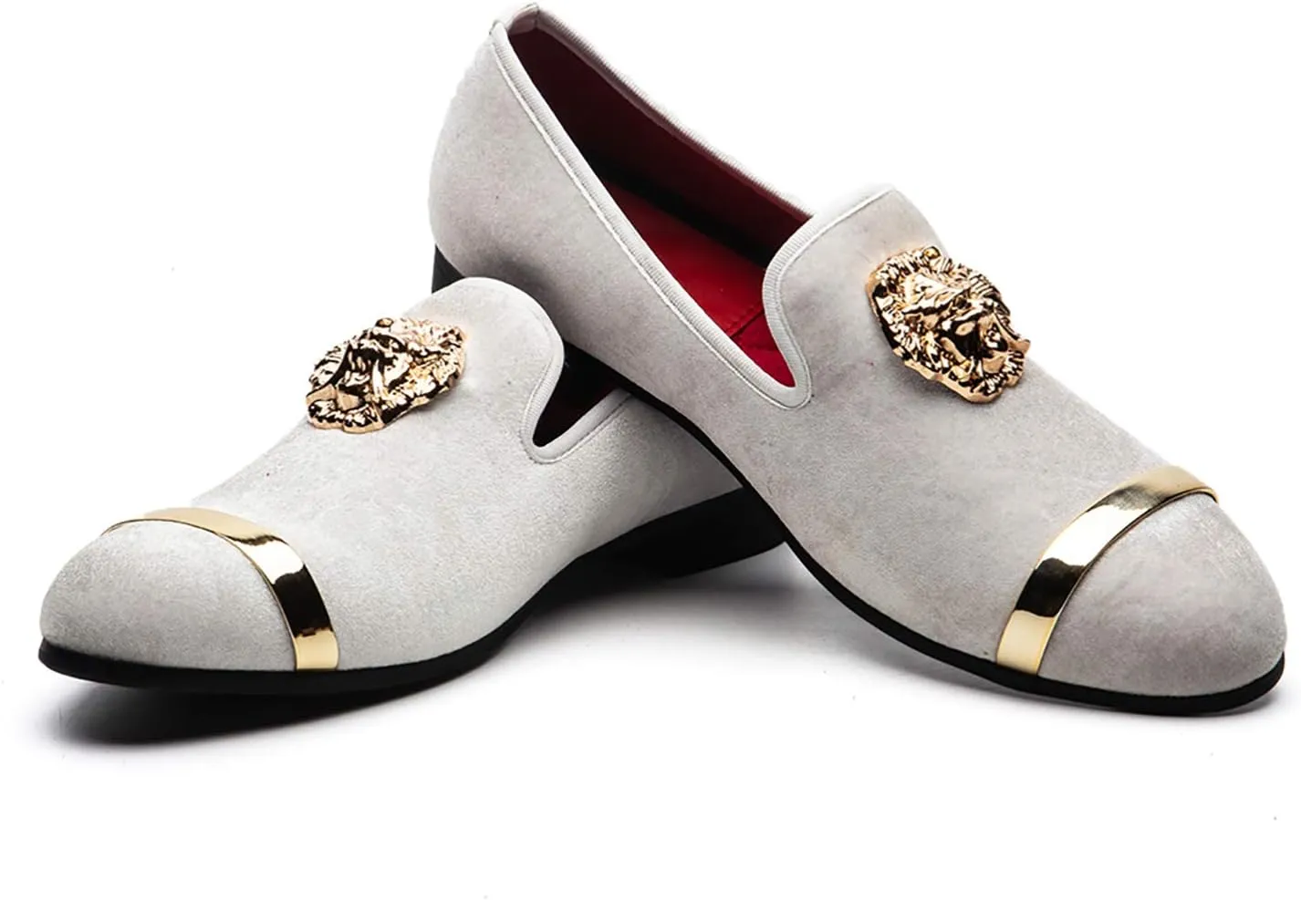 Men Genuine Leather Mens Metallic Textured Slip-on Glitter Loafers Shoes