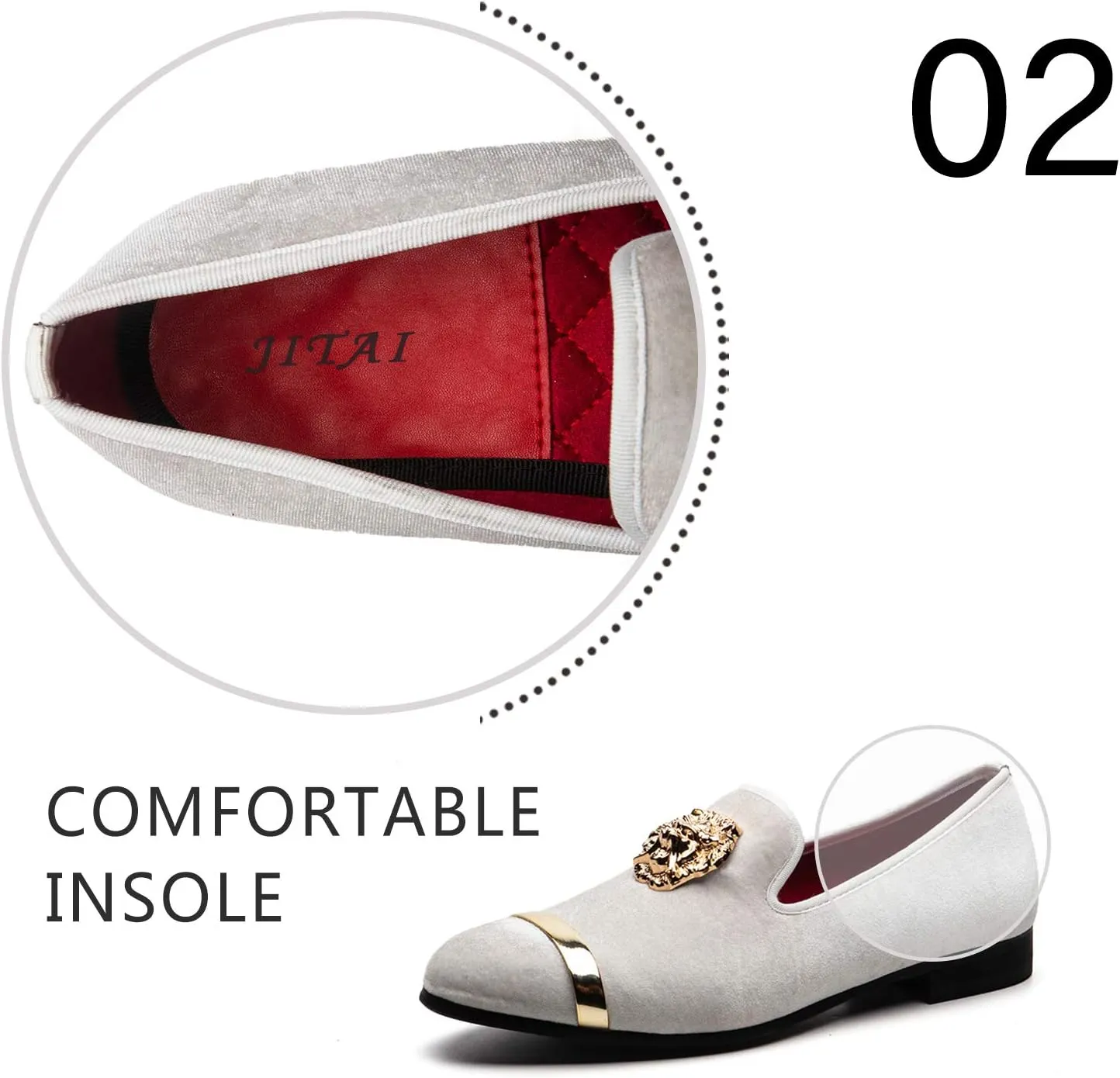 Men Genuine Leather Mens Metallic Textured Slip-on Glitter Loafers Shoes