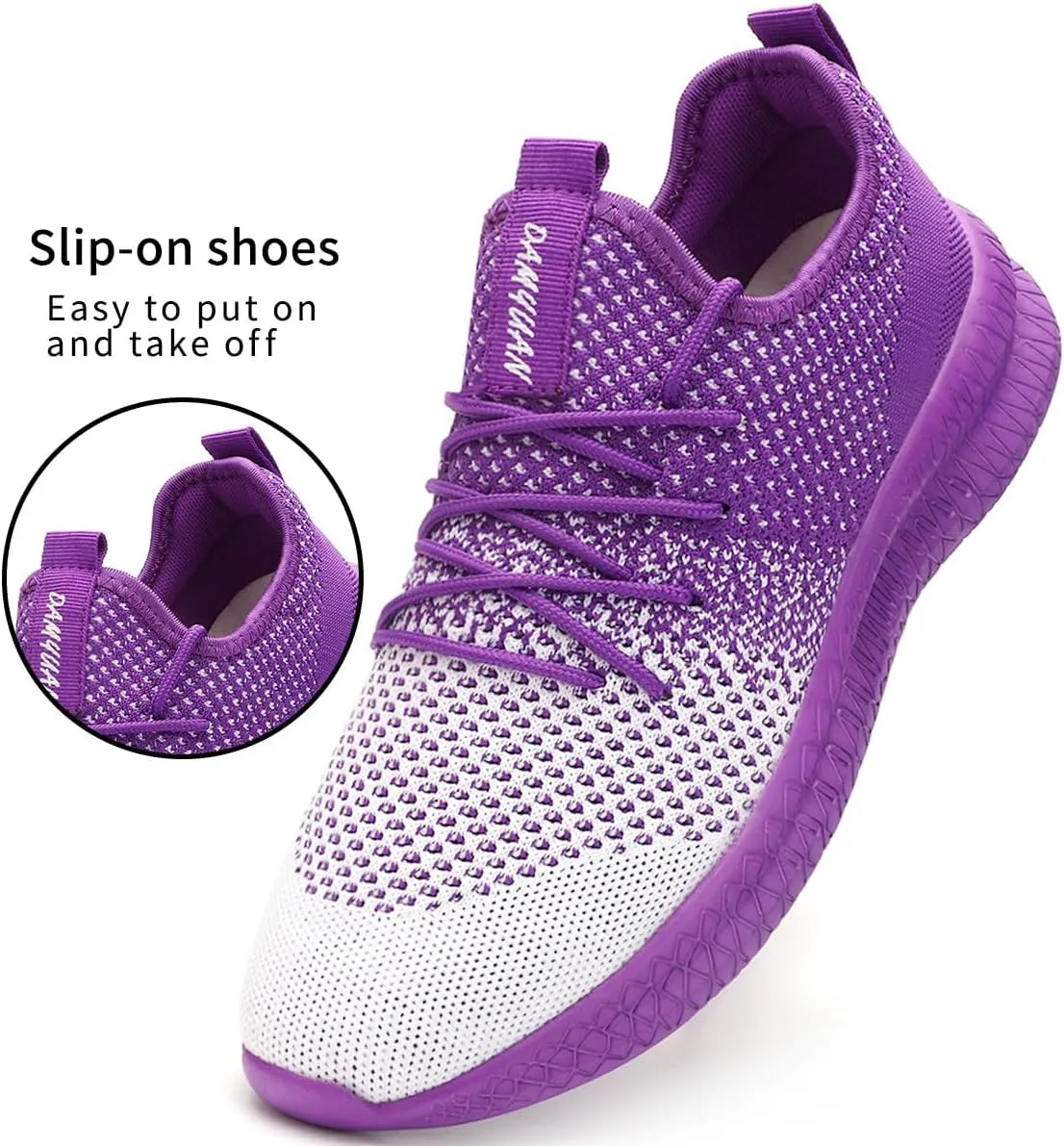 Men Slip On Running Sneakers Tennis Lightweight Non-Slip Athletic Shoes Cushioned Comfort for Walking Gym Fitness & Daily Training Leisure Sports