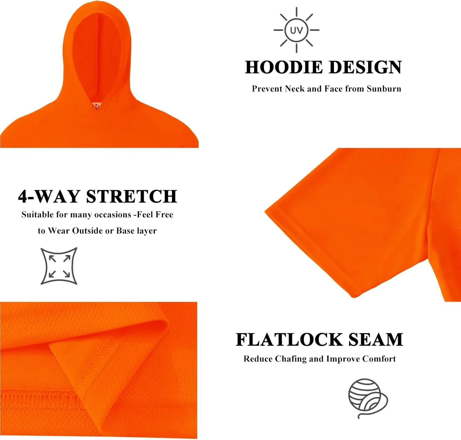Men UPF 50  Sun Protection Hoodie Short Sleeve T Shirt Pack Quick Dry Shirt for Athletic Running Activewear Workout