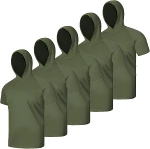 Men UPF 50  Sun Protection Hoodie Short Sleeve T Shirt Pack Quick Dry Shirt for Athletic Running Activewear Workout