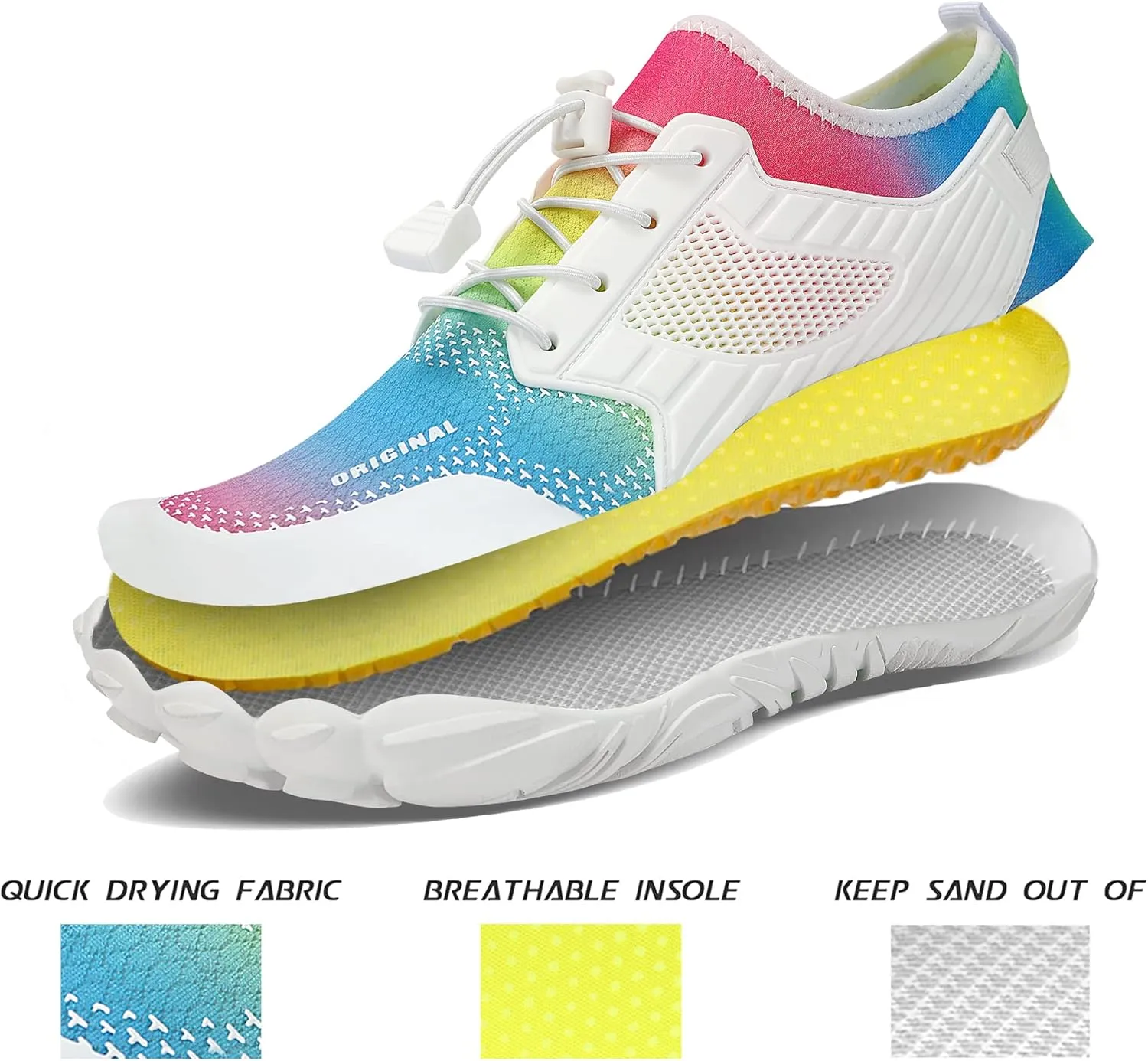 Men Women Water Sports Shoes Slip-on Quick Dry Aqua Swim Shoes for Pool Beach Surf Walking Water Park