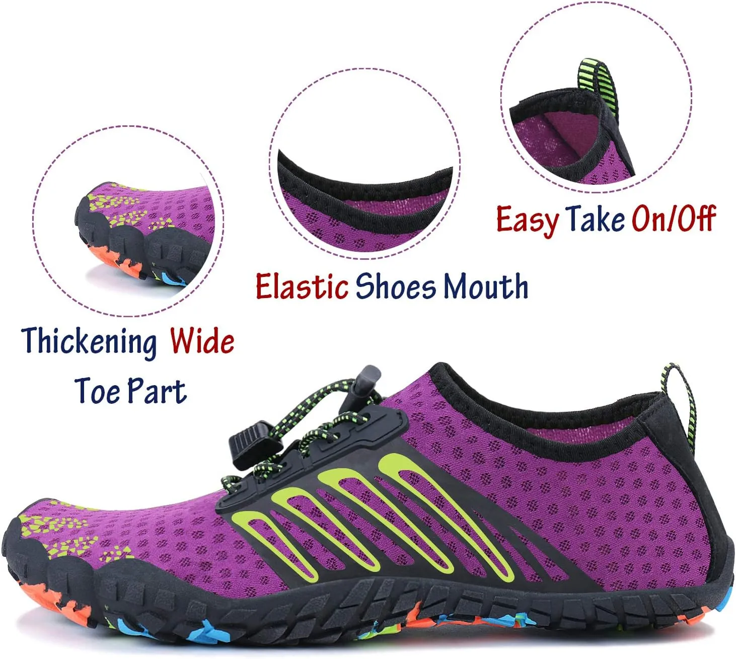 Men Women Water Sports Shoes Slip-on Quick Dry Aqua Swim Shoes for Pool Beach Surf Walking Water Park
