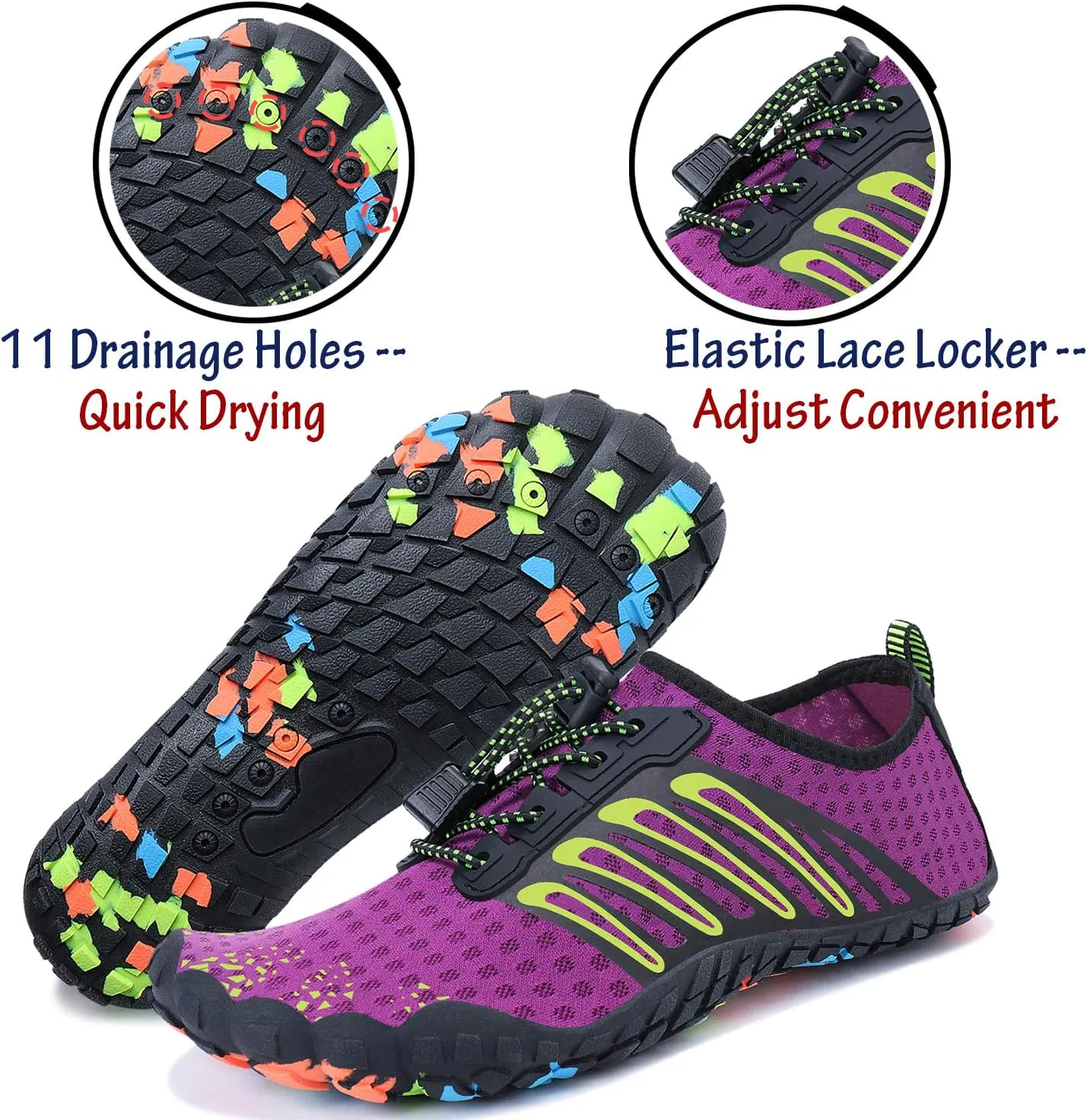 Men Women Water Sports Shoes Slip-on Quick Dry Aqua Swim Shoes for Pool Beach Surf Walking Water Park