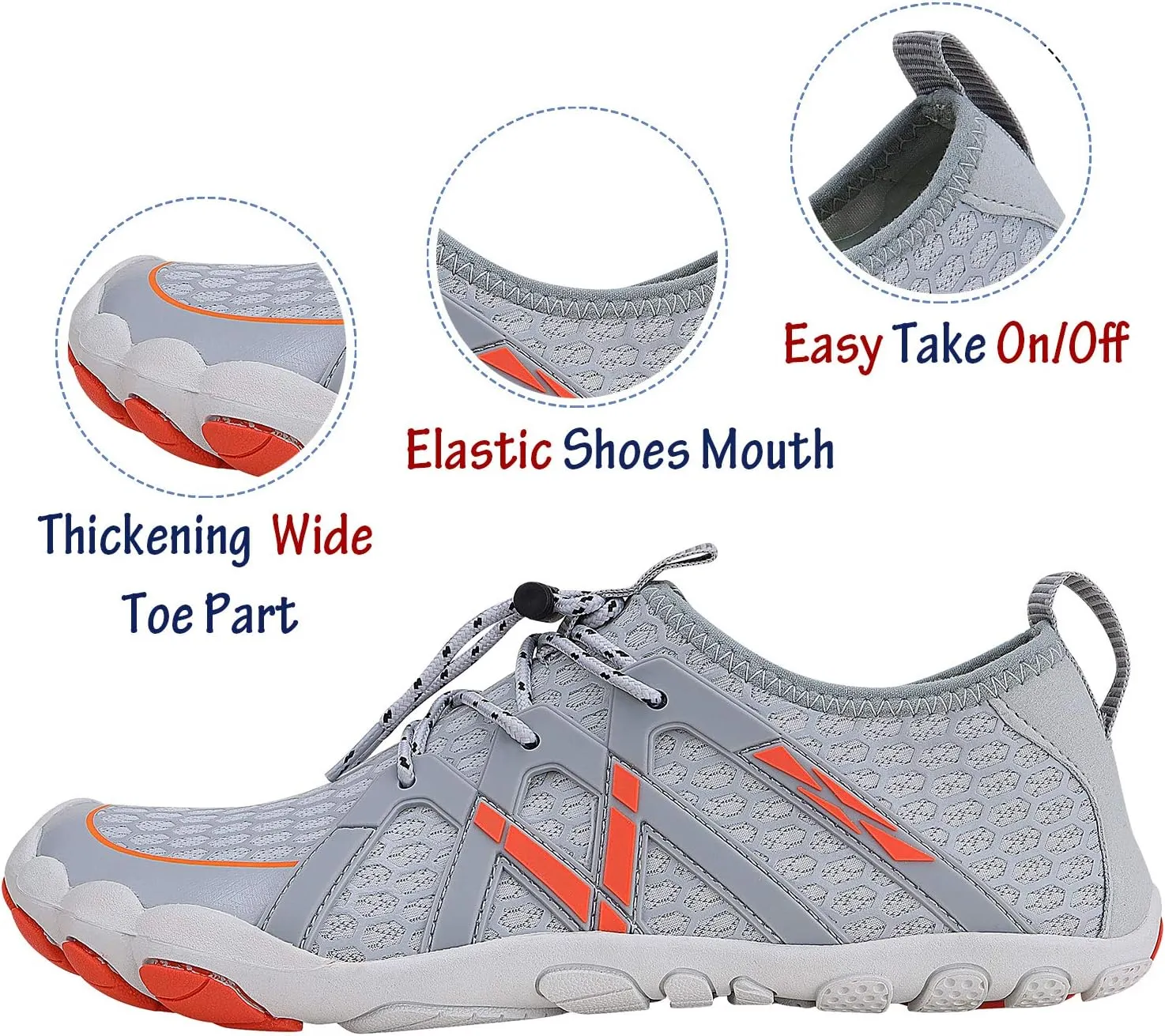 Men Women Water Sports Shoes Slip-on Quick Dry Aqua Swim Shoes for Pool Beach Surf Walking Water Park