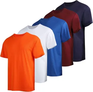 Men's Athletic Quick Dry Moisture Wicking T Shirts Active Crew Neck Gym Workout Short Sleeve Tee Shirt