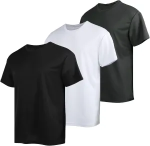 Men's Athletic Quick Dry Moisture Wicking T Shirts Active Crew Neck Gym Workout Short Sleeve Tee Shirt