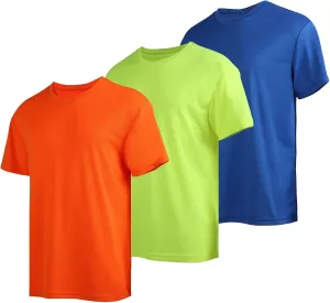 Men's Athletic Quick Dry Moisture Wicking T Shirts Active Crew Neck Gym Workout Short Sleeve Tee Shirt
