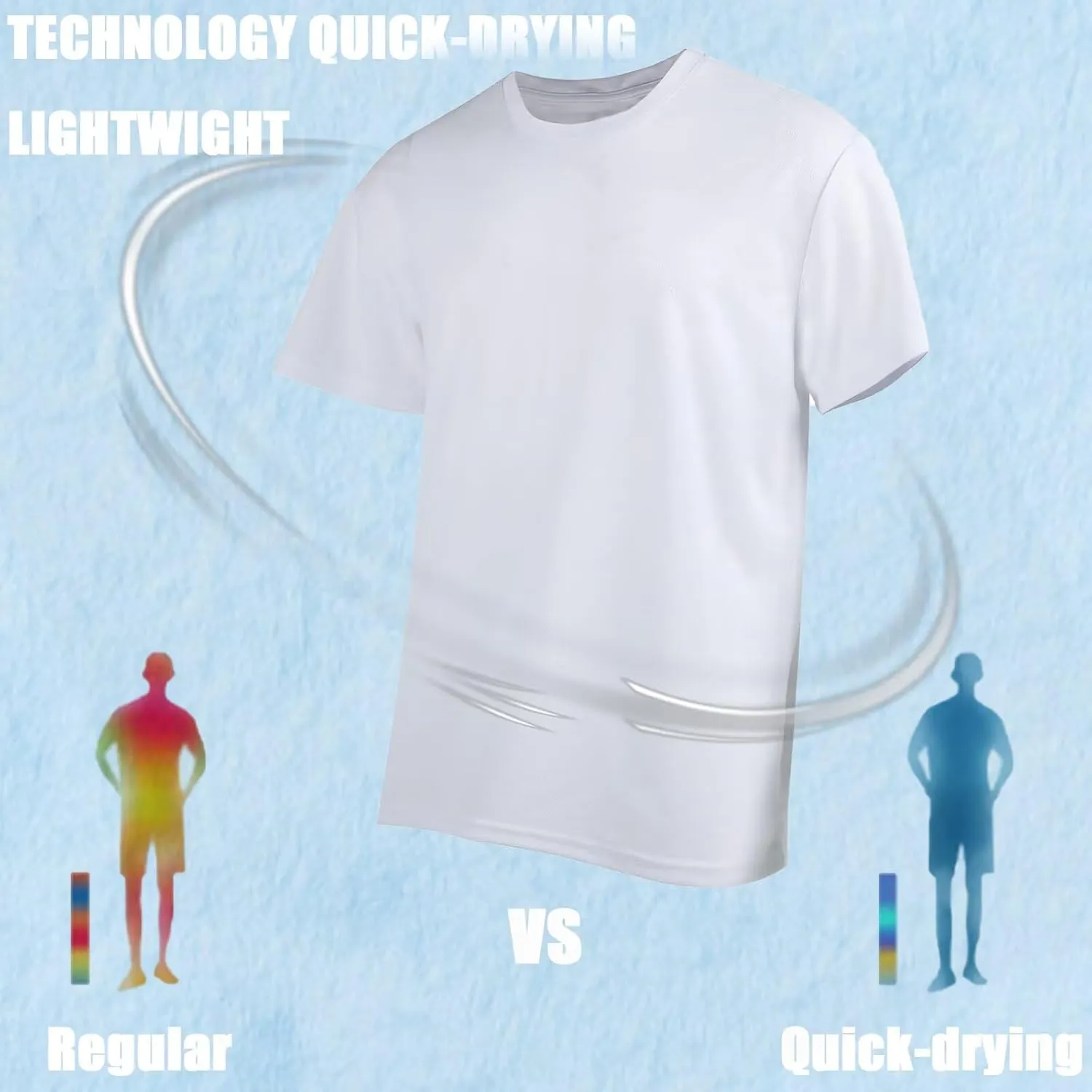 Men's Athletic Quick Dry Moisture Wicking T Shirts Active Crew Neck Gym Workout Short Sleeve Tee Shirt