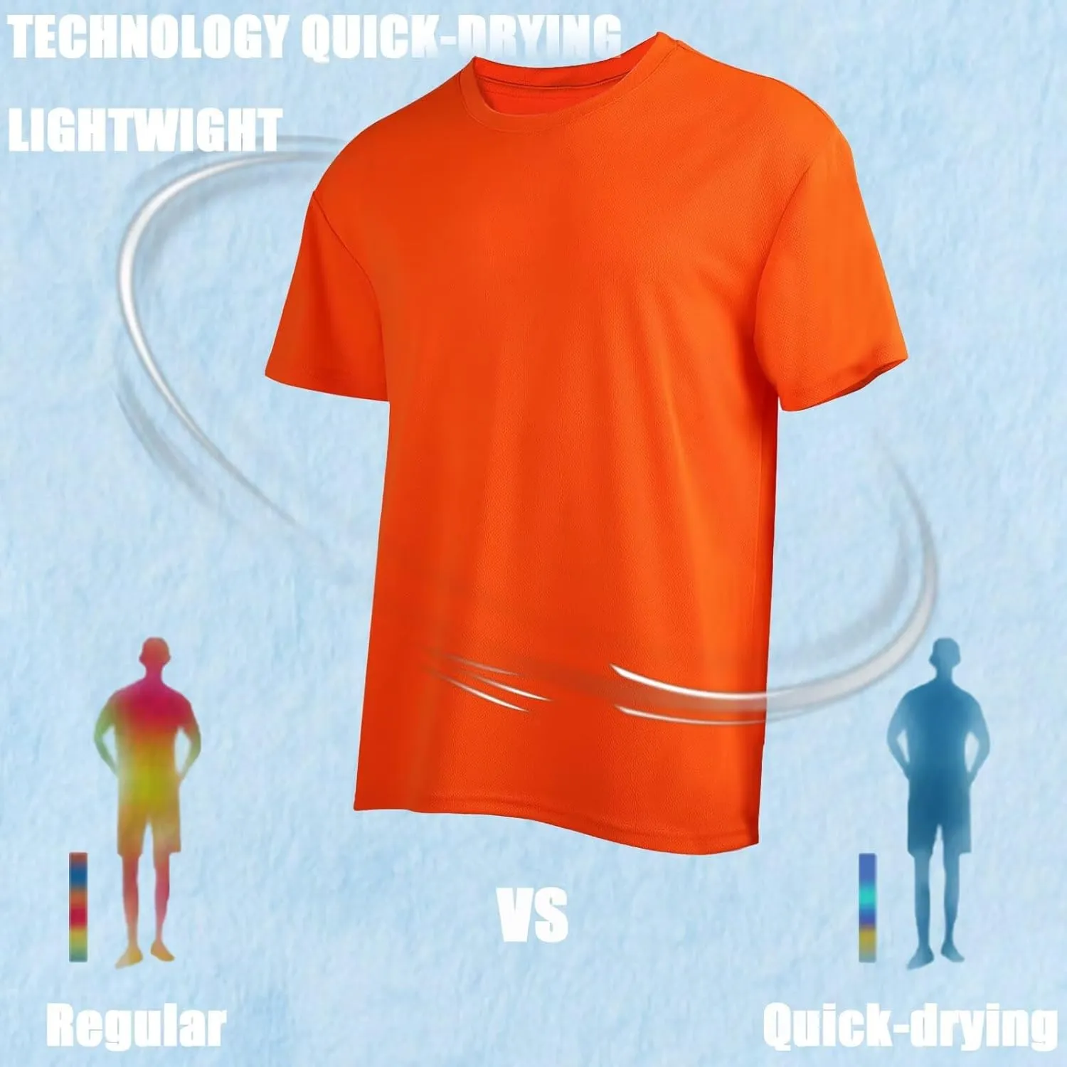Men's Athletic Quick Dry Moisture Wicking T Shirts Active Crew Neck Gym Workout Short Sleeve Tee Shirt