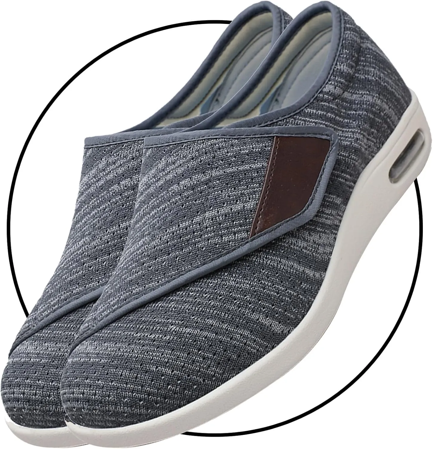 Men's Casual Shoes Slip On Lightweight Sneakers Walking Shoes Lightweight Loafer Slip On Boat Wide Fit Trainers Men with 3 Pairs Insoles Replacement for Elderly Swollen Feet