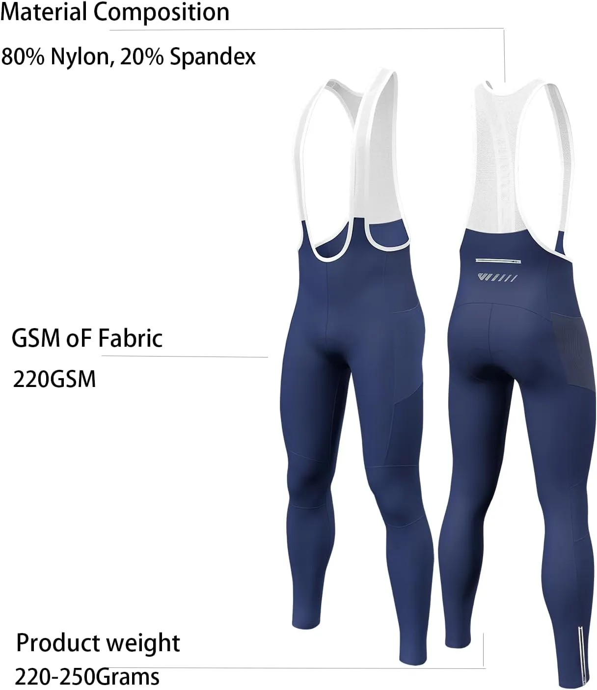 Men's Cycling Bib Pants Padded Bike Cycling Bibs Pants Men Tights with Shoulder Straps 4D Padding Breathable Quick-Dry
