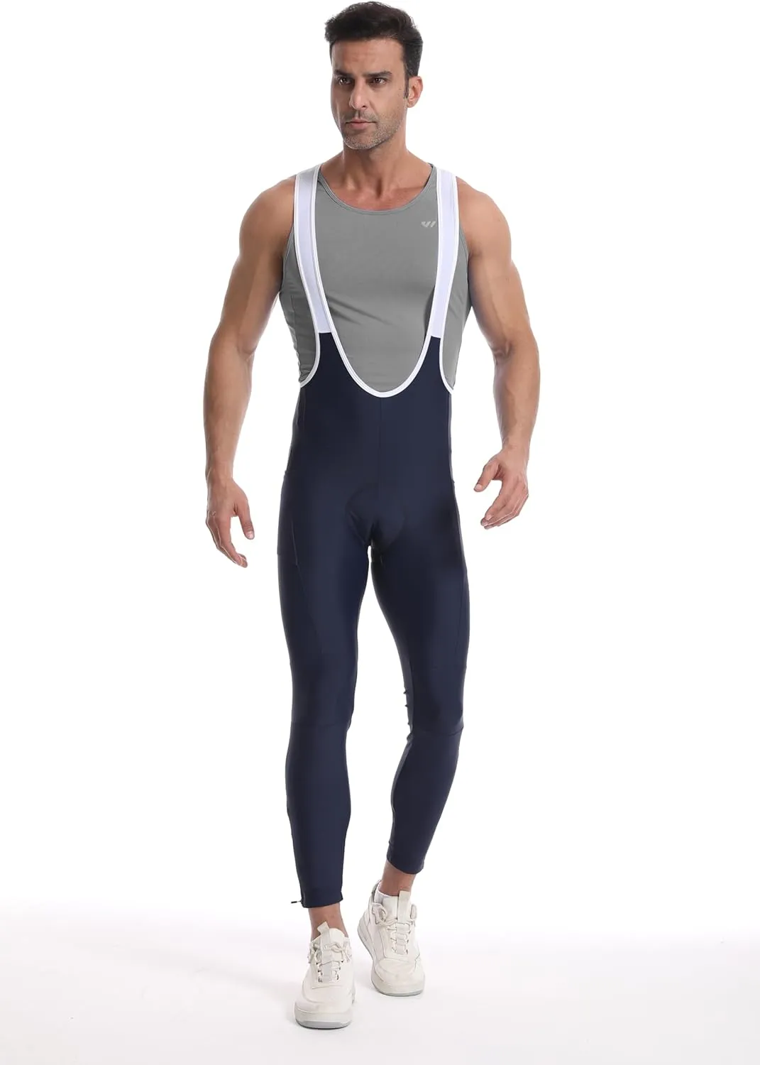 Men's Cycling Bib Pants Padded Bike Cycling Bibs Pants Men Tights with Shoulder Straps 4D Padding Breathable Quick-Dry