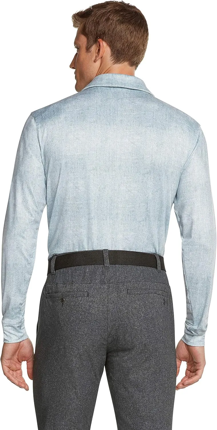 Men's Dry Fit Long Sleeve Golf Shirt - Quick Dry Polo Shirts - UPF 30, Stretch Fabric