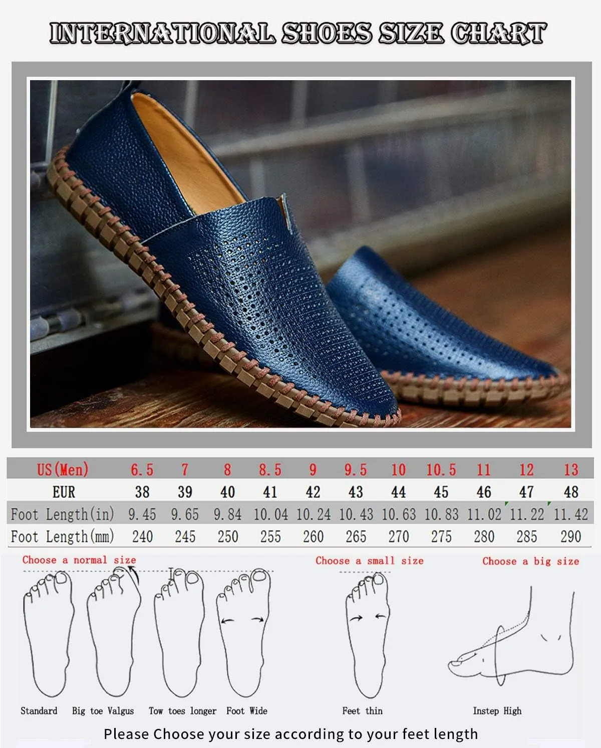 Men's Genuine Leather Loafer Shoes Slip On Soft Walking Shoes Perforated Driving Shoes