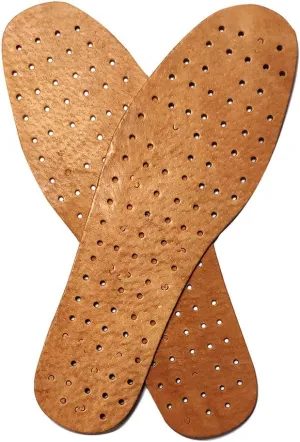 Men's Hard Leather Insole 2.5mm Thick Absorb Sweat Breathable Insole for Oxford Shoes Brogue Leisure Derby Shoes (US8.5/10.4inch/26.5cm)