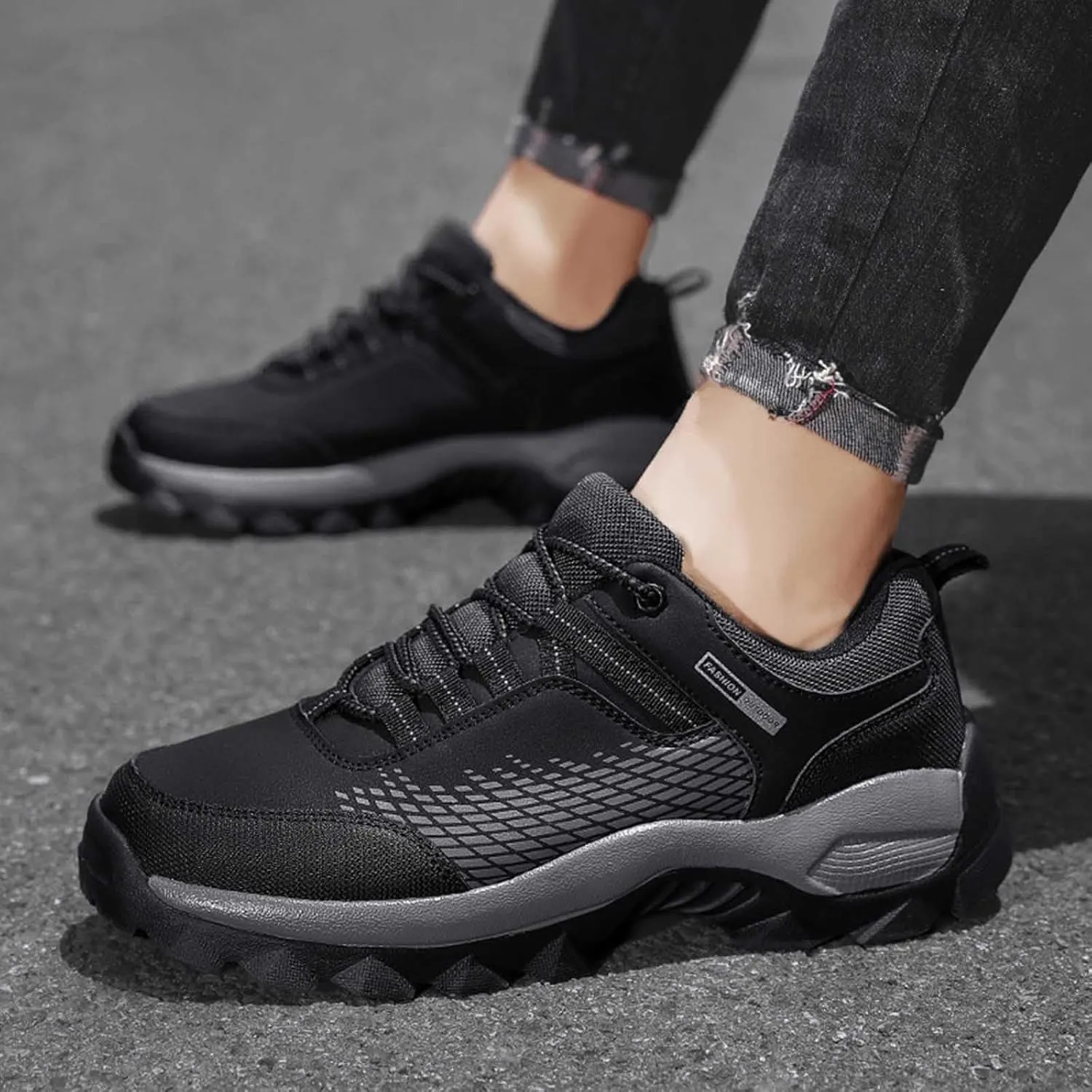 Men's Lace Up Memory Foam Sneakers Breathable Casual Comfortable Walking Sneaker Lightweight Minimalist Shoes