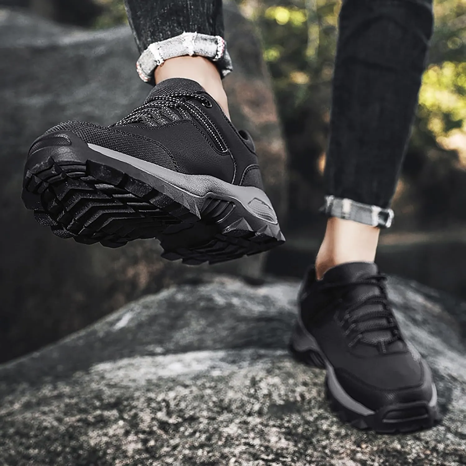 Men's Lace Up Memory Foam Sneakers Breathable Casual Comfortable Walking Sneaker Lightweight Minimalist Shoes