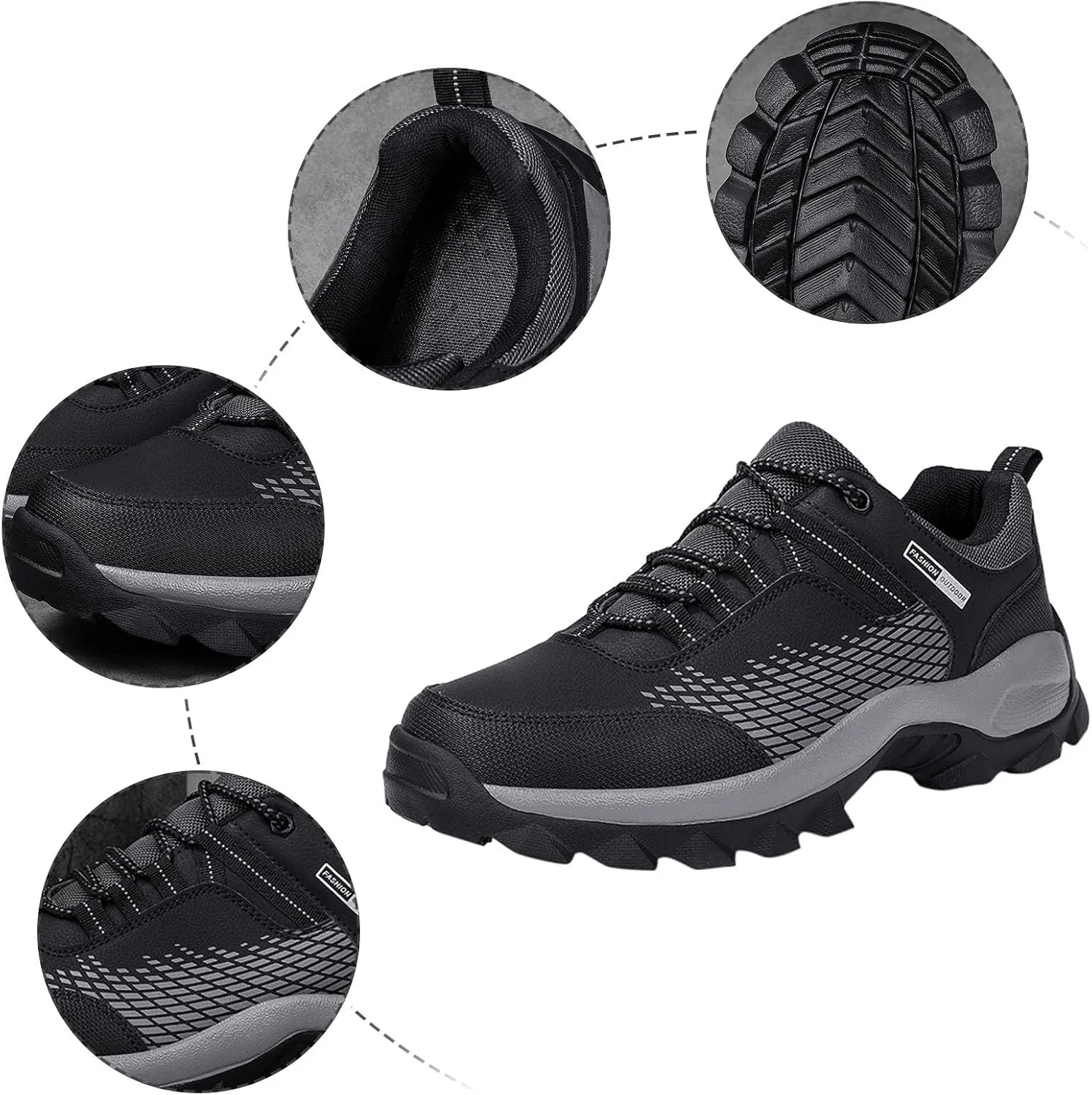 Men's Lace Up Memory Foam Sneakers Breathable Casual Comfortable Walking Sneaker Lightweight Minimalist Shoes